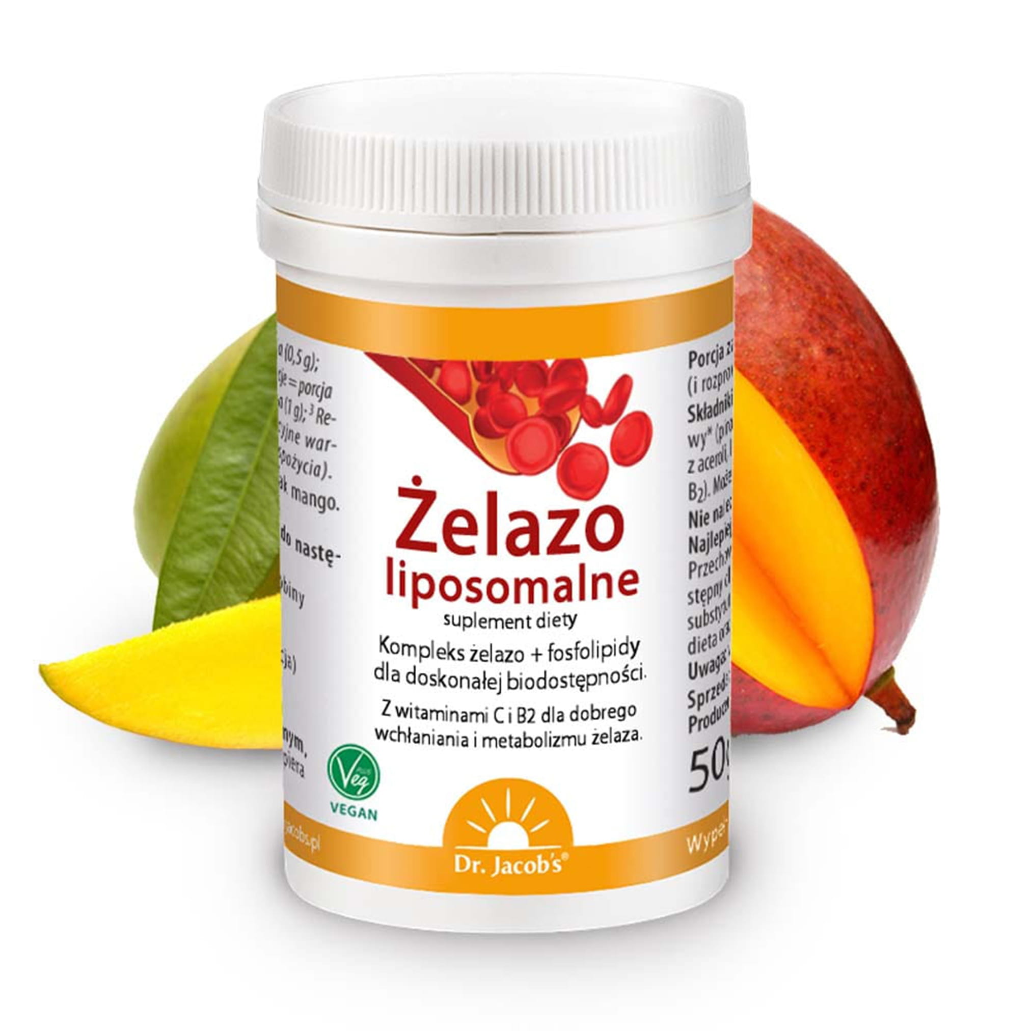 żelazo liposomalne o smaku mango dr jacobs